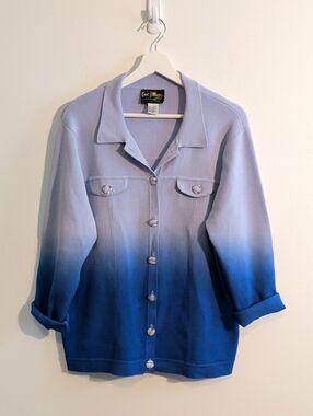 VINTAGE ombre knit button-up cardigan - size large